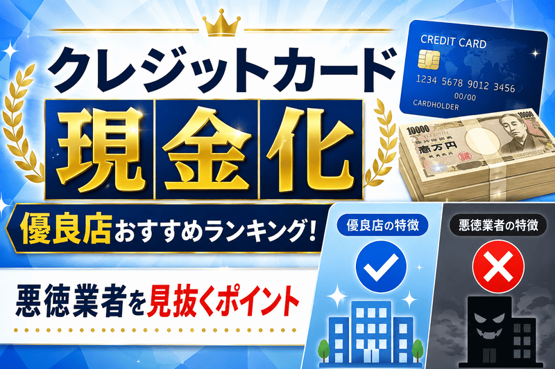 クレジットカード現金化優良店おすすめランキング！悪徳業者を見抜くポイント